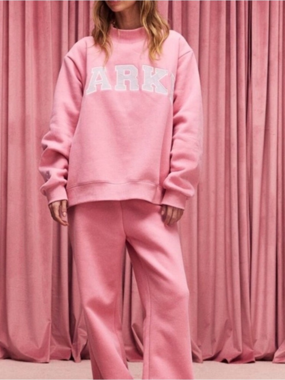 PARKE Pink Oversized Mockneck Sweatshirt